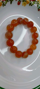 Natural South Red Agate "Nanhong" Bracelet with Certificate Onesize only Pre-Downsize