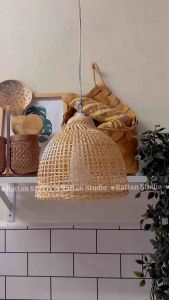 Bamboo Lamp Cover | Woven Small 【8 INCH】Size Decor | Hiasan Lampu Buluh Pendant Anyaman Chicken Coop Shape Lamp