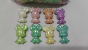 250grams (est.95pcs) Cartoon Mouse Beads 25mm for DIY Keychains Phone Charms Jewelry Making & Crafts | Mixed Color