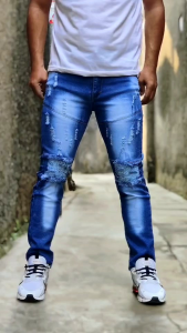 Jumbo Celana Jeans Sobek Pria Panjang Big Size 33-38