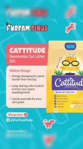 CATTITUDE Bentonite Cat Litter 10L | Odor Control Quick Clumping Apple Lemon Lavender Mango etc