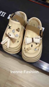 Sendal Wedges Baim Classic Bae Clog Wanita / Sandal Wedges Platform dengan Jibbitz Pita Balance E821-A9