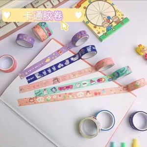 【Ready Stocks】Cute Cartoon Washi Tape Korea Sticker Colorful Decoration Masking Tape 可爱卡通和纸胶卷贴纸