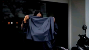 RAINCOAT JAS HUJAN Ponco Lengan Terbaik Wanita Dan Pria By QNA Mantel BLUE