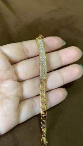 Premium Gelang Rantai Persegi Kristal Grade A (Emas)