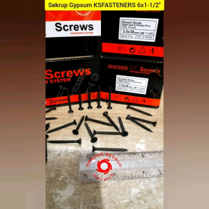 (100 pcs) Sekrup Gypsum Hitam 6x1-1/2\" / Drywall Screw (4CM)