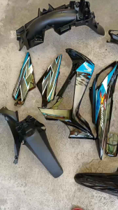 Cover Body Fullset Halus Kasar Honda Supra X 125 New Batman 2007 s/d 2013 Warna Hitam Lis Stiker Biru 2011