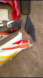 Cover Body Fullset Halus Kasar Suzuki Satria R Lumba 2Tak Warna Merah Putih