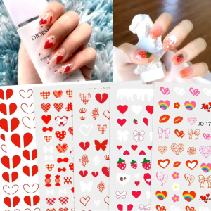 Sticker dán móng trang trí nail mẫu hình trái tim