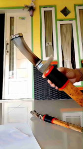 Golok Kayu Eksotik Amboyna & Kombinasi Tanduk Baja