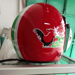 Helm Bogo Dewasa Kaca DATAR CEMBUNG Full Leher SNI Motif KNOCK DOWN PRIEST