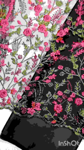 kain/bahan tile bordir garden/kain kebaya