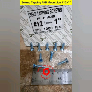 (10 pcs) Sekrup FAB 12x1\\\" / Skrup Tapping Kepala Rata 2.5CM