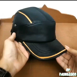 Topi kulit domba pria model baseball
