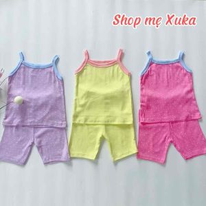 Bộ 2 dây quần lửng bé gái chấm bi