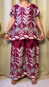 2XL TO 3 XL SELENA TERNO CHALLIS ROUND NECK PANTS