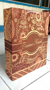 MURAHHH !!! 100  PCS PAPERBAG MOTIF BATIK WADAH BERKAT DLL