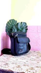 Tas Slempang Pria Kulit Minimalis Tas hanphone Minimalis Anti Air Anti Api