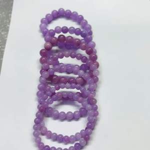 4672#Kunzite 紫鲤辉（平衡 Balance）天然紫鲤辉水晶手链 Natural Kunzite Crystal Bracelet 漂亮浅紫色水晶手串 Beautiful Light Purple Crystal Bracelet
