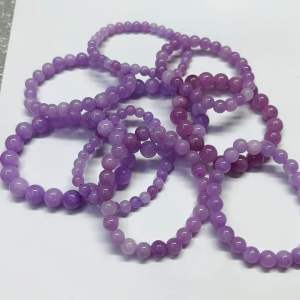 6285#Kunzite 紫鲤辉（平衡 Balance）天然紫鲤辉水晶手链 Natural Kunzite Crystal Bracelet 漂亮浅紫色水晶手串 Beautiful Light Purple Crystal Bracelet