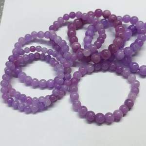 4682#Kunzite 紫鲤辉(平衡 Balance)天然紫鲤辉水晶手链 Natural Kunzite Crystal Bracelet 漂亮浅紫色水晶手串 Beautiful Light Purple Crystal Bracelet