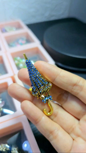 Umbrella Brooch Bros Payung Biru & Hitam