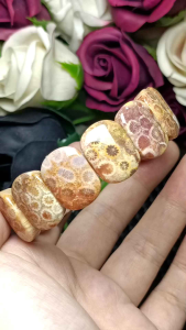High Quality Coral Jade Stone Papan Bracelet 高货珊瑚玉手排