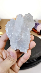 Natural India High Grade Diamond Apophyllite Crystal Druzy Ornament API02