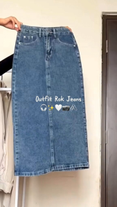 THEANA ROK CARGO JEANS // ROK SPAN SKIRT JEANS HAIGHWAIST DENIM WANITA KOREAN STYLE TERBARU TERMURAH TERLARIS