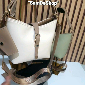 Tas Selempang Wanita Simpel Polos Multifungsi Tas Wanita Tali Lebar Tas Bahu Wanita