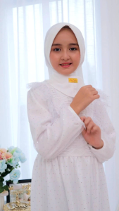 GAMIS PUTIH PESTA ANAK 5 -10 TAHUN EKSLUSIF TSABITA GAMIS ANAK LABELLA TERBARU UNGU PINK POLOS