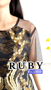 Dress Batik Kondangan Rubby Tulle Batik Dress Elegant Gaun Pesta Bodycon Duyung Premium Dress Fashion Wanita