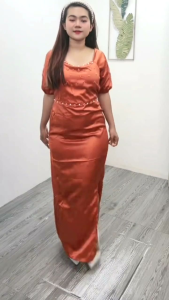 Size S M L XL Dress Satin Velvet Belah Samping Slit Sabrina Dress Premium Gaun Pesta Simple Elegant Riyuko