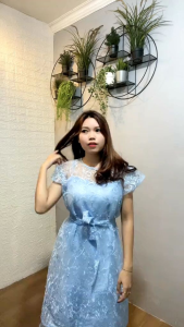 Size M L XL Dress Tulle Mutiara Kombi Organza Kekinian Fashion Dress Rumbai Kondangan Nora