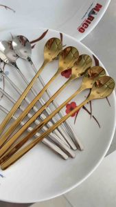 Bộ 5 Muỗng Inox 304 Cao Cấp 17cm Dùng Cho Cà Phê Nước Kem Trà Sữa - Phong Cách Sang Trọng