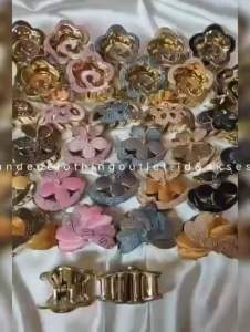 JEPIT RAMBUT GOLD MODEL TERBARU 5.5CM / JEPIT RAMBUT GLITER KOREAN STYLE / JEDAI BUNGA ELEGAN / FLOWER HAIRCLAW NEW STYLE / RF3821