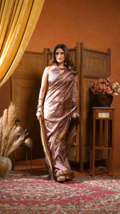Ajrak Printed Saree with Jacquard Border & Jhallar sarees for women