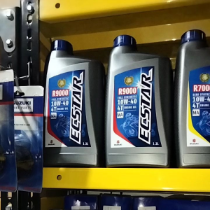 Oli mesin ecstar R9000 10W-40 MA Full synthetic motor satria Fu injeksi GSX R GSX bandit 13L original Suzuki Genuine Oil SGO