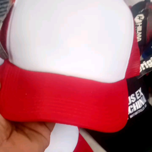 BEST PROMO Topi Trucker Jaring Polos Warna MERAH PUTIH BAHAN CODUROY
