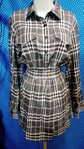 DRESS LENGAN PANJANG FLANEL BROWN (JUCY JUDY) 283