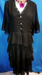 MIDI DRESS GAUN PESTA SIFON HITAM UMPAK 299