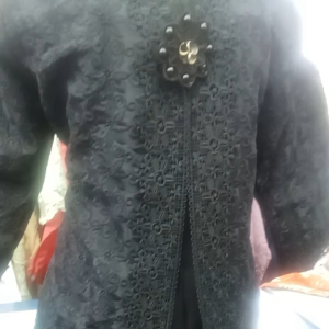 kebaya modern bahan katun warna hitam sulam polos