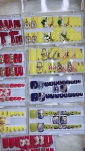 M043 Nail box - Bộ móng up chân thiết kế sơn gel thủ công 24 móng đính đá tặng keo