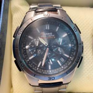 Đồng hồ nam hiệu CASIO WAVE CEPTOR MULTI BAND 6  Touch Solar 4 cốt 7 Kim  đa chức năng: lịch vạn niên đồng hồ đếm ngược chronograph báo thức và nhiều chức năng khác