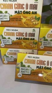 Kẹo ngậm chanh gừng omai mật ong hộp 24 viên hỗ trợ ho đau họng