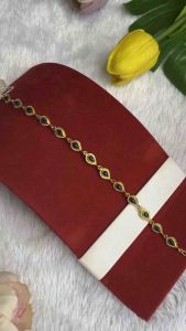 💥สร้อยข้อมือไพลิน ไพลินแท้ถมทองคำแท้24k งานฝีมือเครื่องประดับของแท้ มีใบรับประกัน