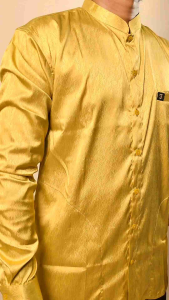 ZABEER Kemeja Koko Pria Jacquard Silky - Diana Gold
