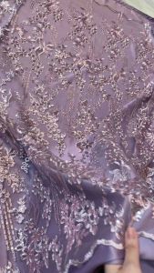 Bahan Kain Kebaya Brukat Tile Payet Sequin Gracia Warna Ungu Lilac Harga 05meter