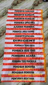 1 seat isi 15 pcs selendang upacara sablon selendang nama nama petugas upacara selendang