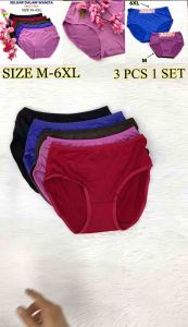Ladies Panties 3IN1 Seluar Dalam Perempuan Underwear Women Briefs Wanita Plus Size Ladies Spender Ladies Briefs